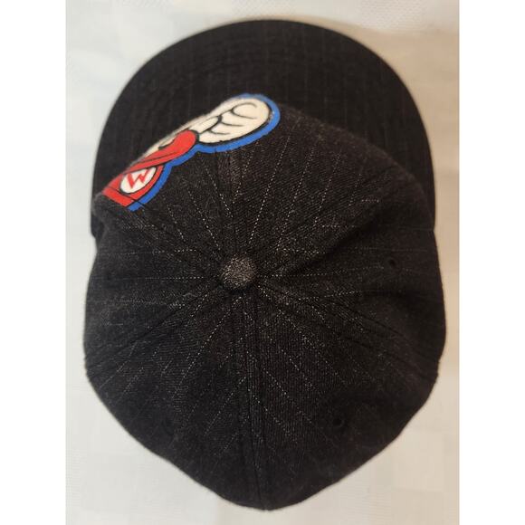 Super Mario Adult Snapback Hat Embroidered Gray White Pinstripes - Picture 8 of 8
